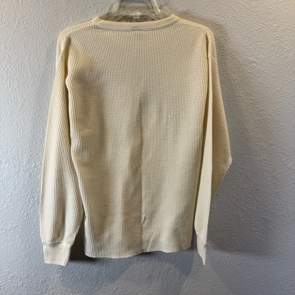 Hanes Cream Long Sleeve Thermal Shirt XL - Picture 5 of 6